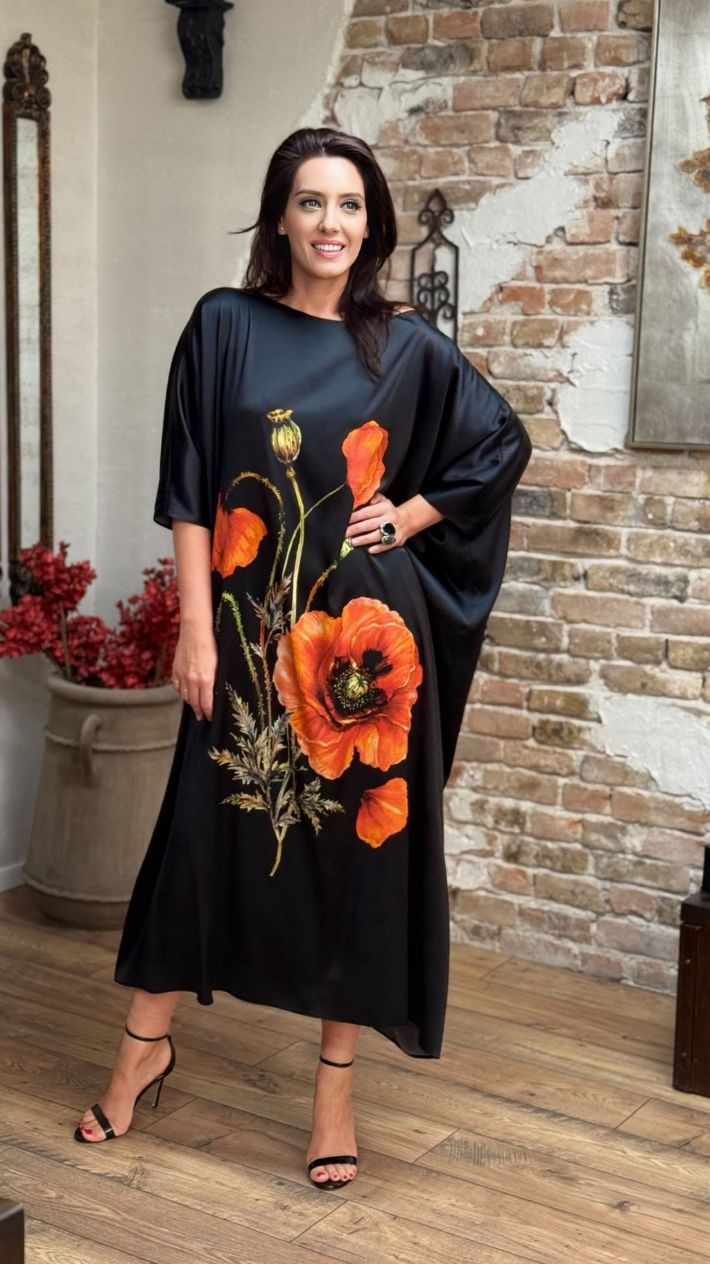 ROCHIE FLUTURE DIN MĂTASE NATURALĂ IMPRIMATĂ 