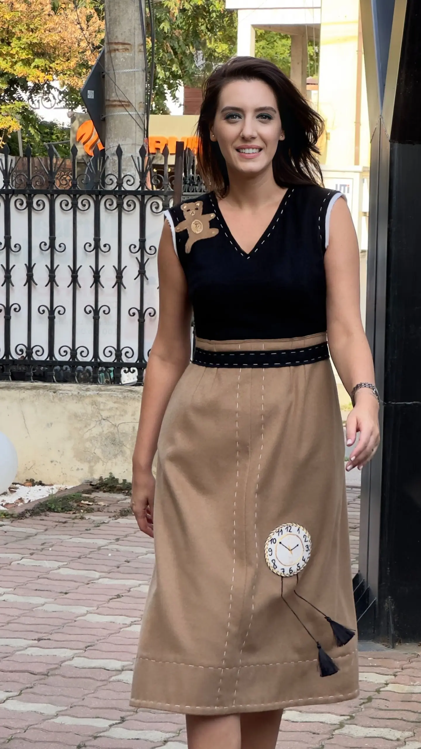 ROCHIE DIN STOFĂ DE LÂNĂ ȘI CAȘMIR 