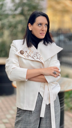 JACHETĂ DIN STOFĂ IVORY BRODATĂ MANUAL 