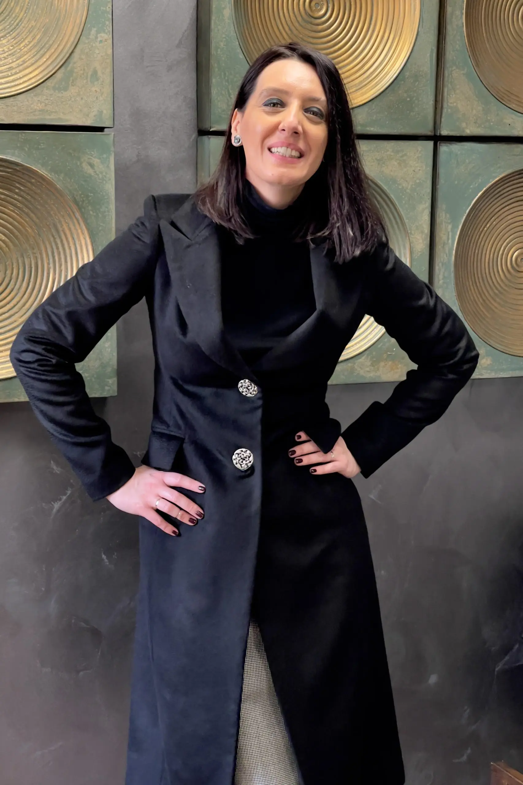 PALTON DIN CAȘMIR PUR NEGRU 