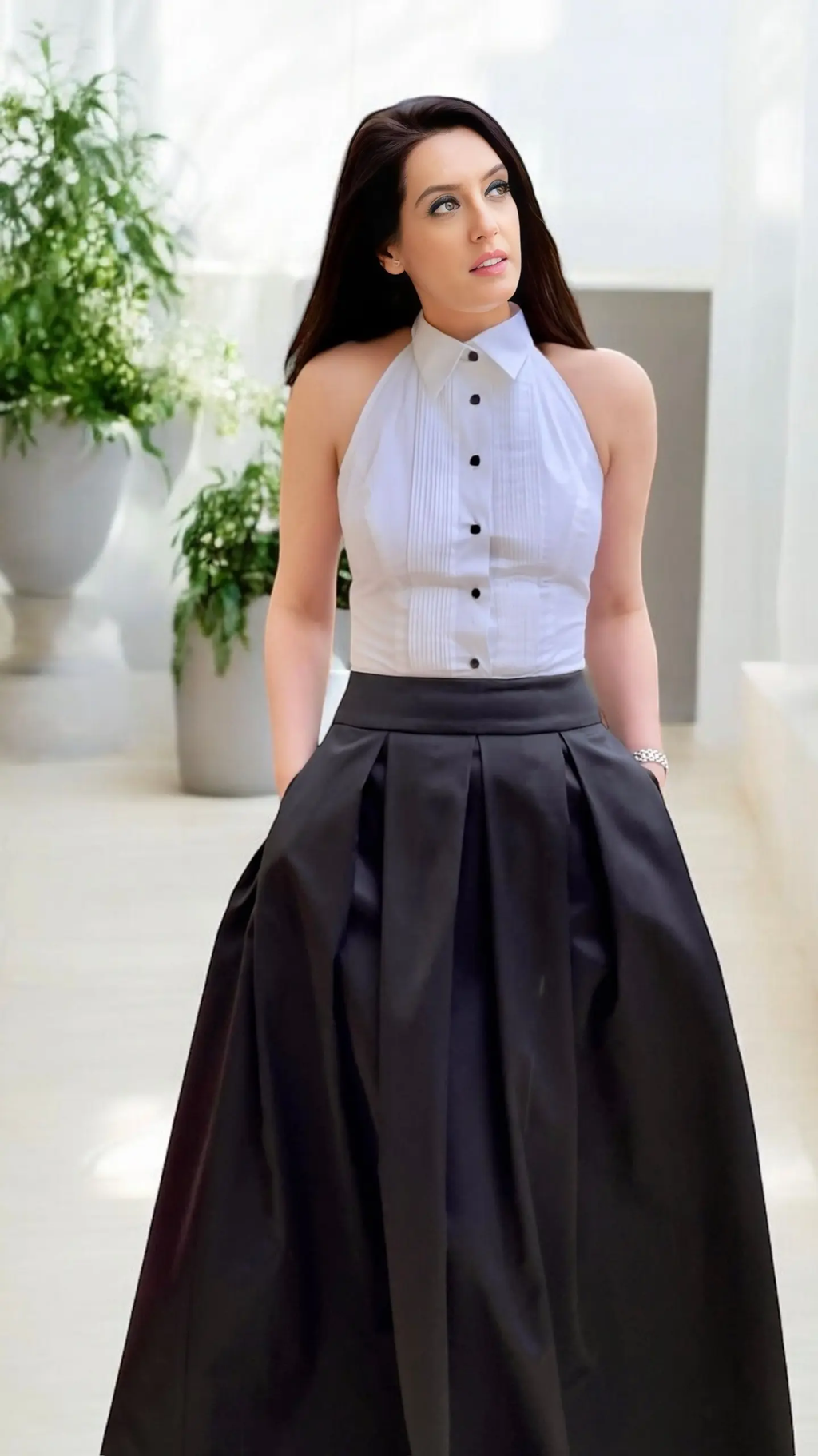 ROCHIE LUNGĂ DIN TAFTA ȘI BUMBAC 