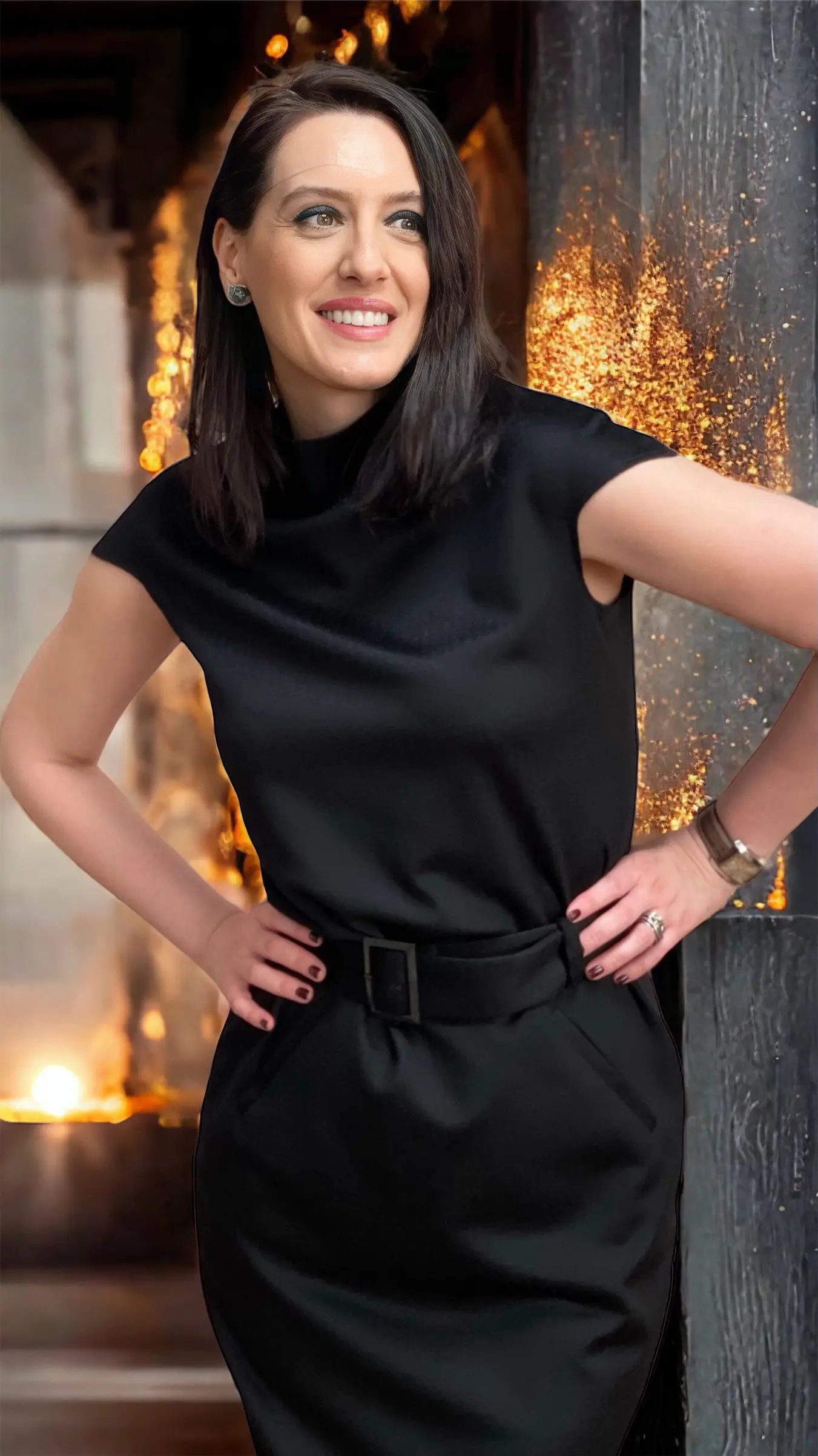 ROCHIE NEAGRĂ DIN CAȘMIR PUR 