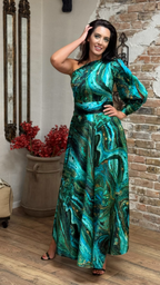 ROCHIE MIDI CLOȘ DIN MĂTASE NATURALĂ IMPRIMATĂ 