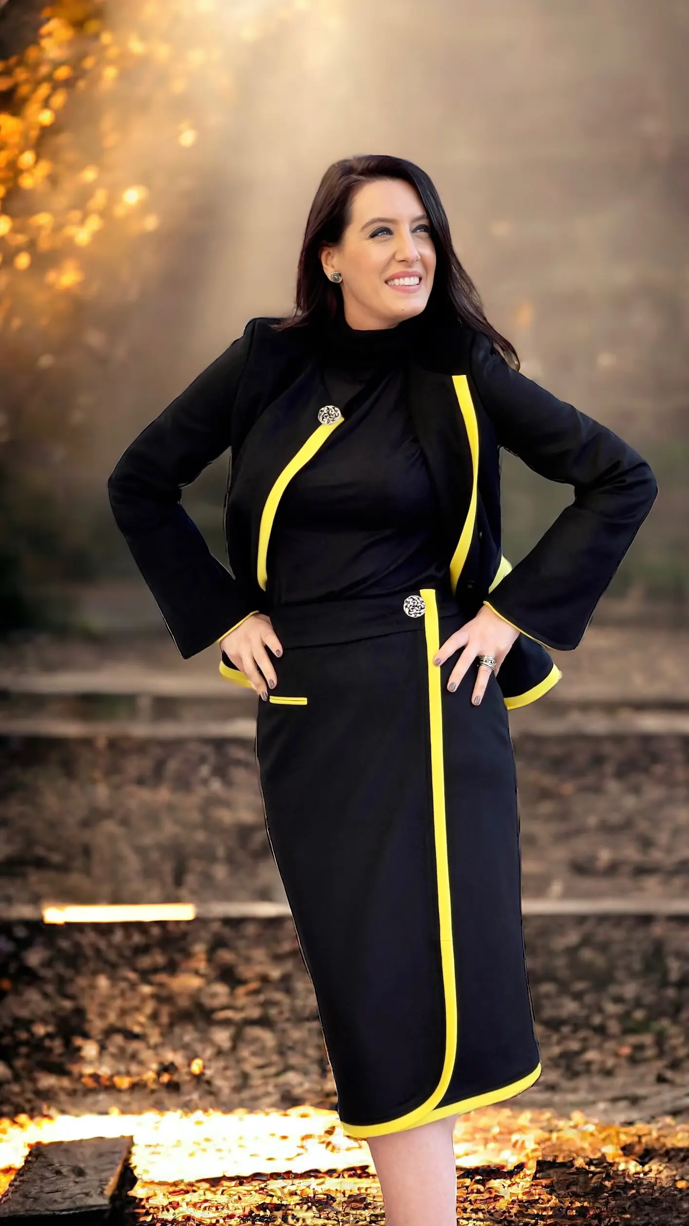 COSTUM NEGRU DIN STOFĂ DE CAȘMIR ȘI LÂNĂ 