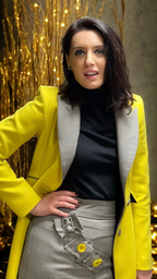 PARDESIU MIDI DIN STOFĂ GALBENĂ 