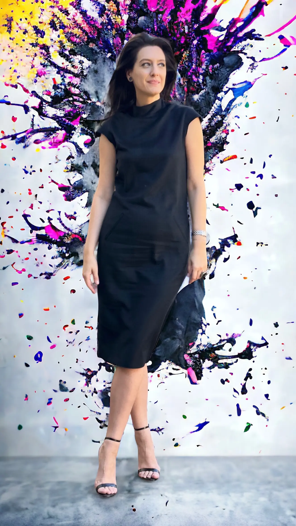 ROCHIE NEAGRĂ DIN CAȘMIR PUR 