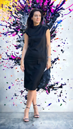 ROCHIE NEAGRĂ DIN CAȘMIR PUR 