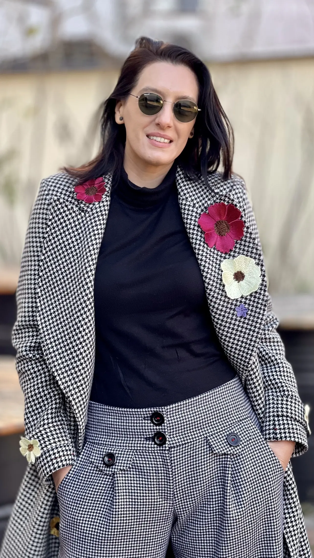 PALTON MIDI DIN STOFĂ DE LÂNĂ 