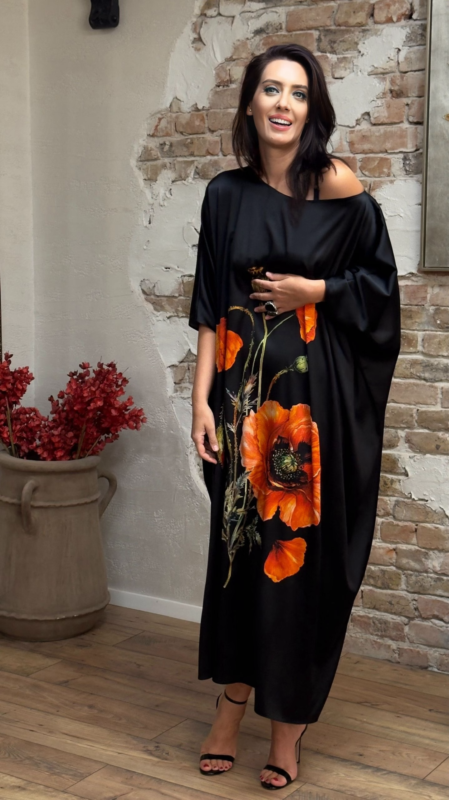 ROCHIE FLUTURE DIN MĂTASE NATURALĂ IMPRIMATĂ 