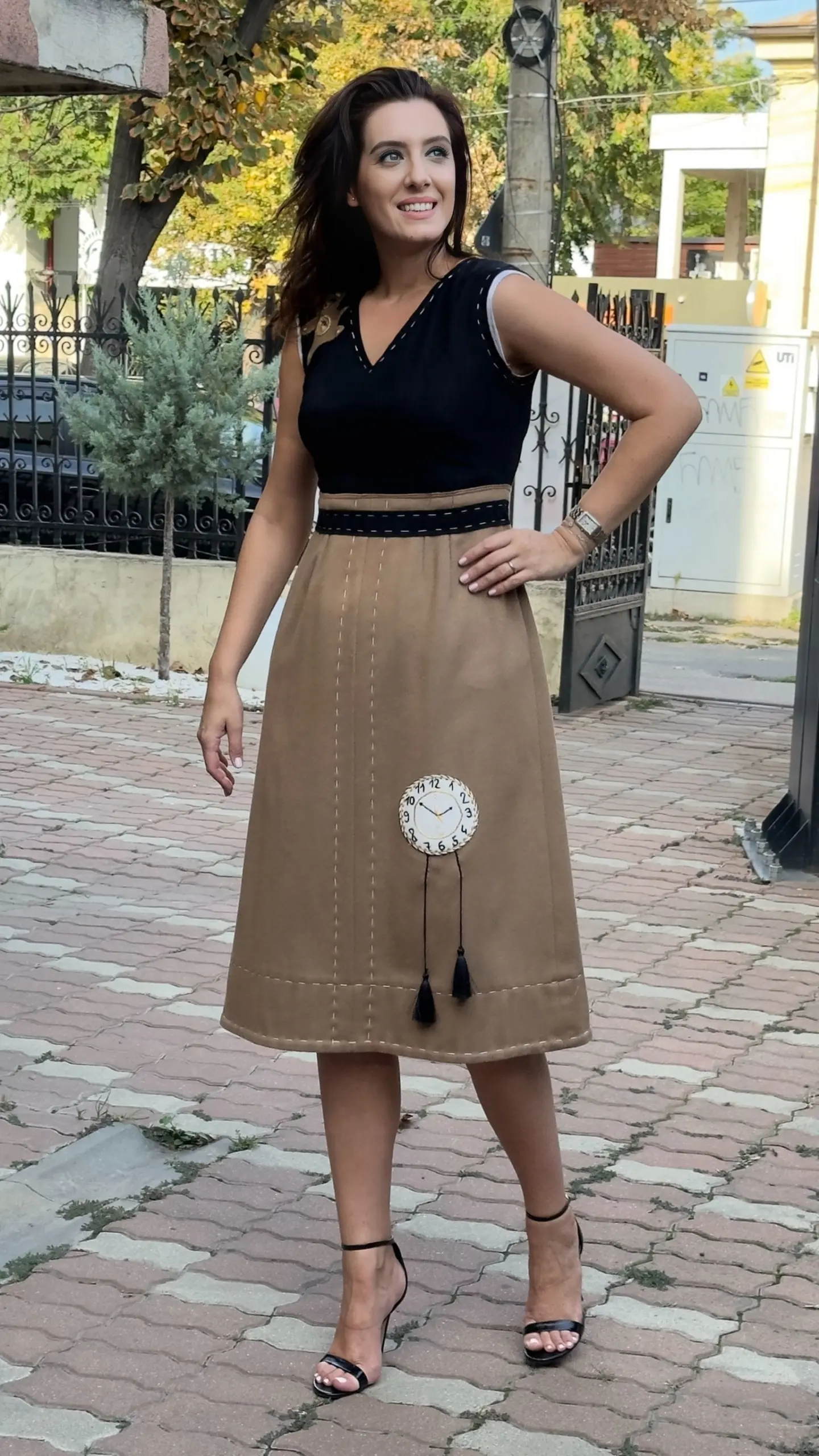 ROCHIE DIN STOFĂ DE LÂNĂ ȘI CAȘMIR 