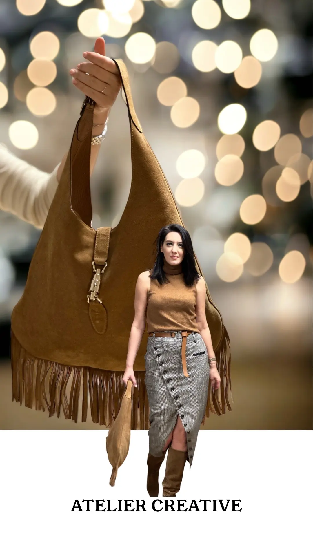 FUSTĂ PARTE PESTE PARTE DIN STOFĂ DE LÂNĂ 