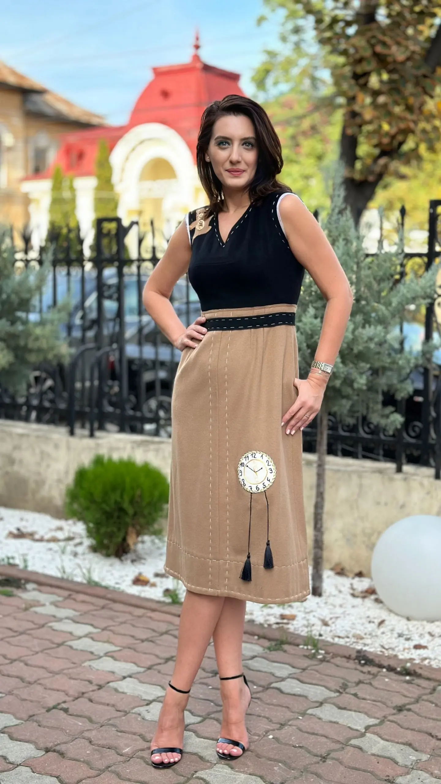 ROCHIE DIN STOFĂ DE LÂNĂ ȘI CAȘMIR 