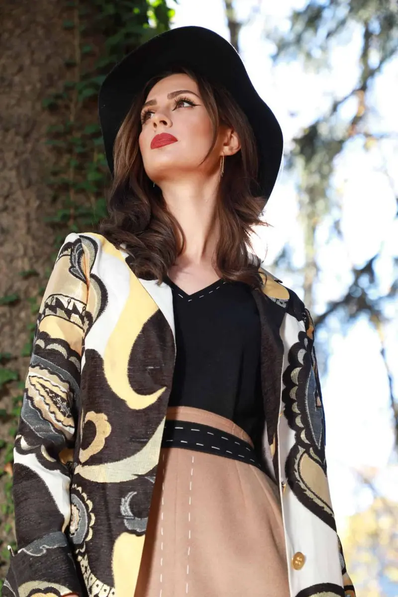 PARDESIU DIN BROCART ȘI ORGANZA DIN MĂTASE 