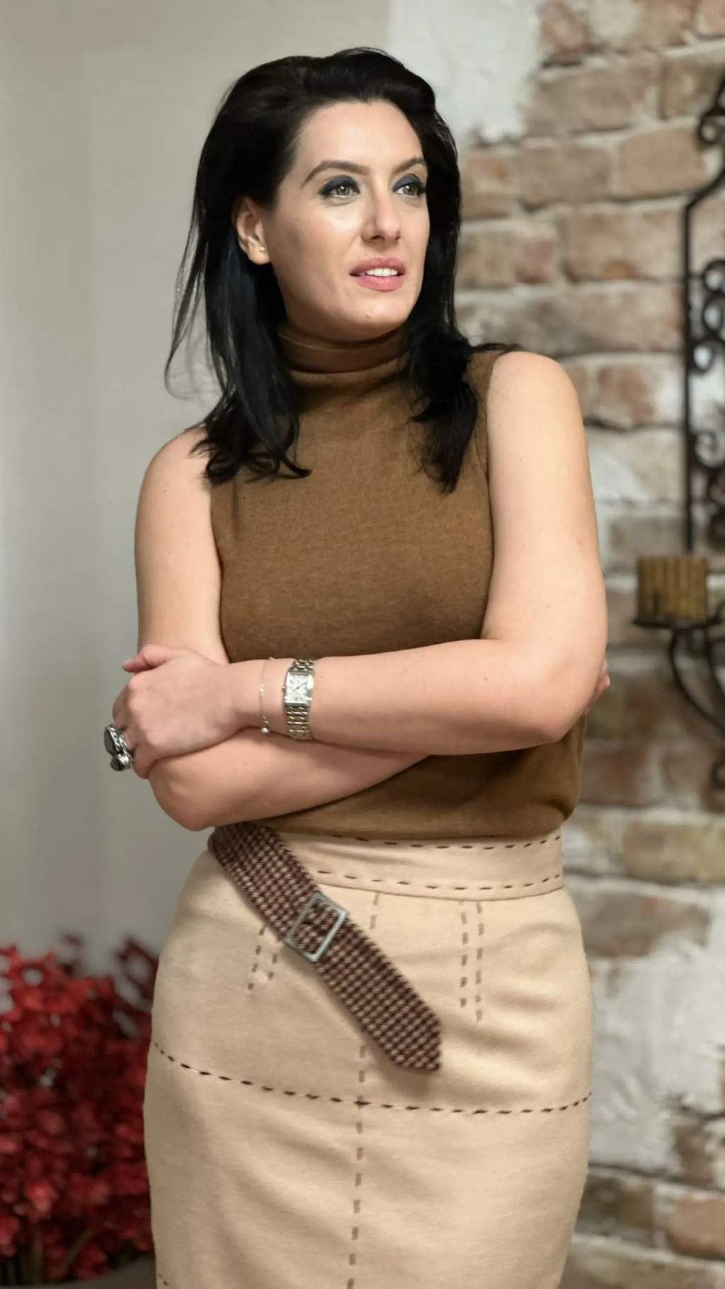 FUSTĂ DIN STOFĂ DE CAȘMIR ȘI LÂNĂ