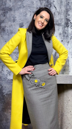 PARDESIU MIDI DIN STOFĂ GALBENĂ 