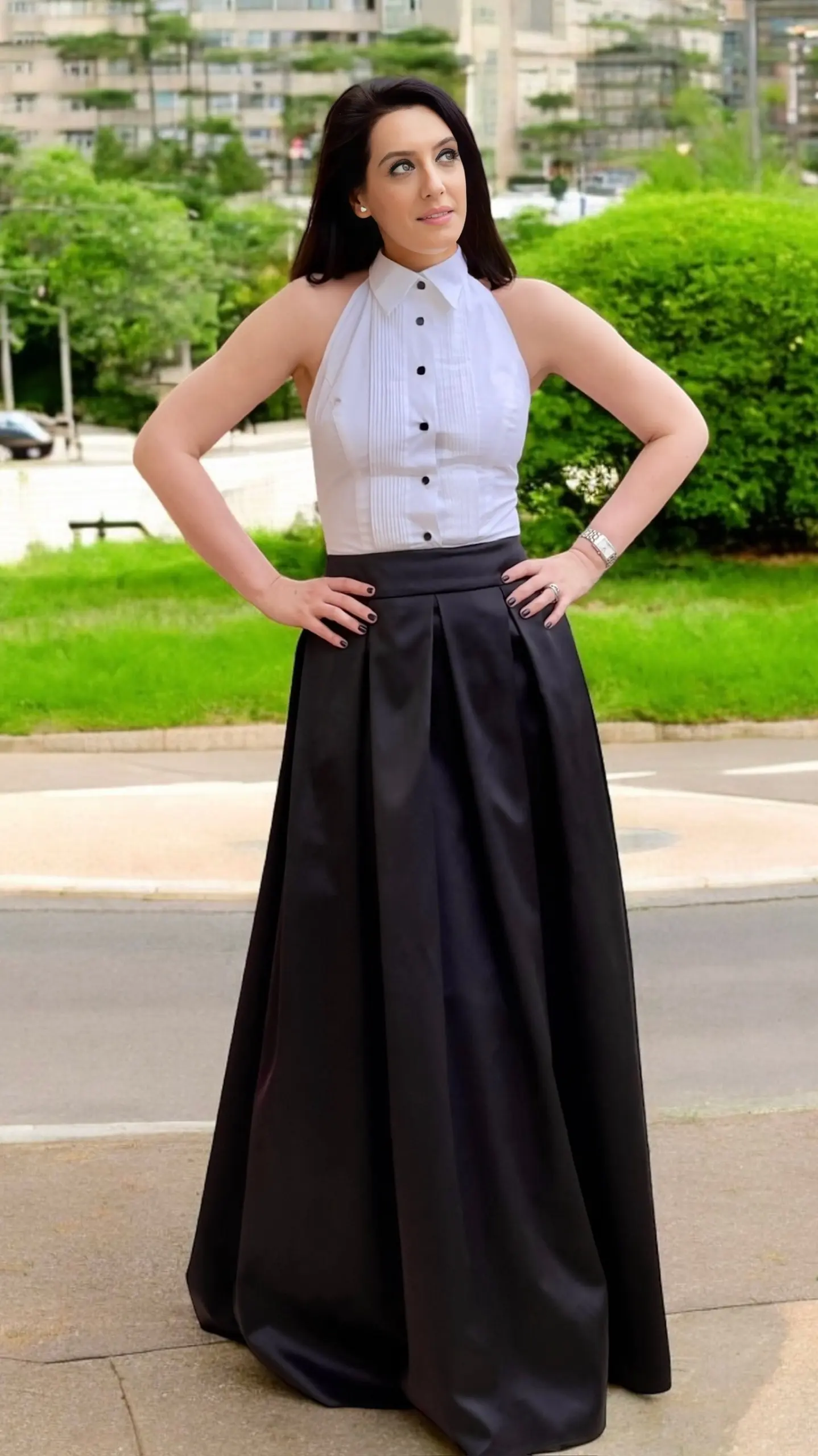 ROCHIE LUNGĂ DIN TAFTA ȘI BUMBAC 