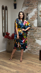 ROCHIE MIDI DIN MĂTASE NATURALĂ IMPRIMANTĂ 