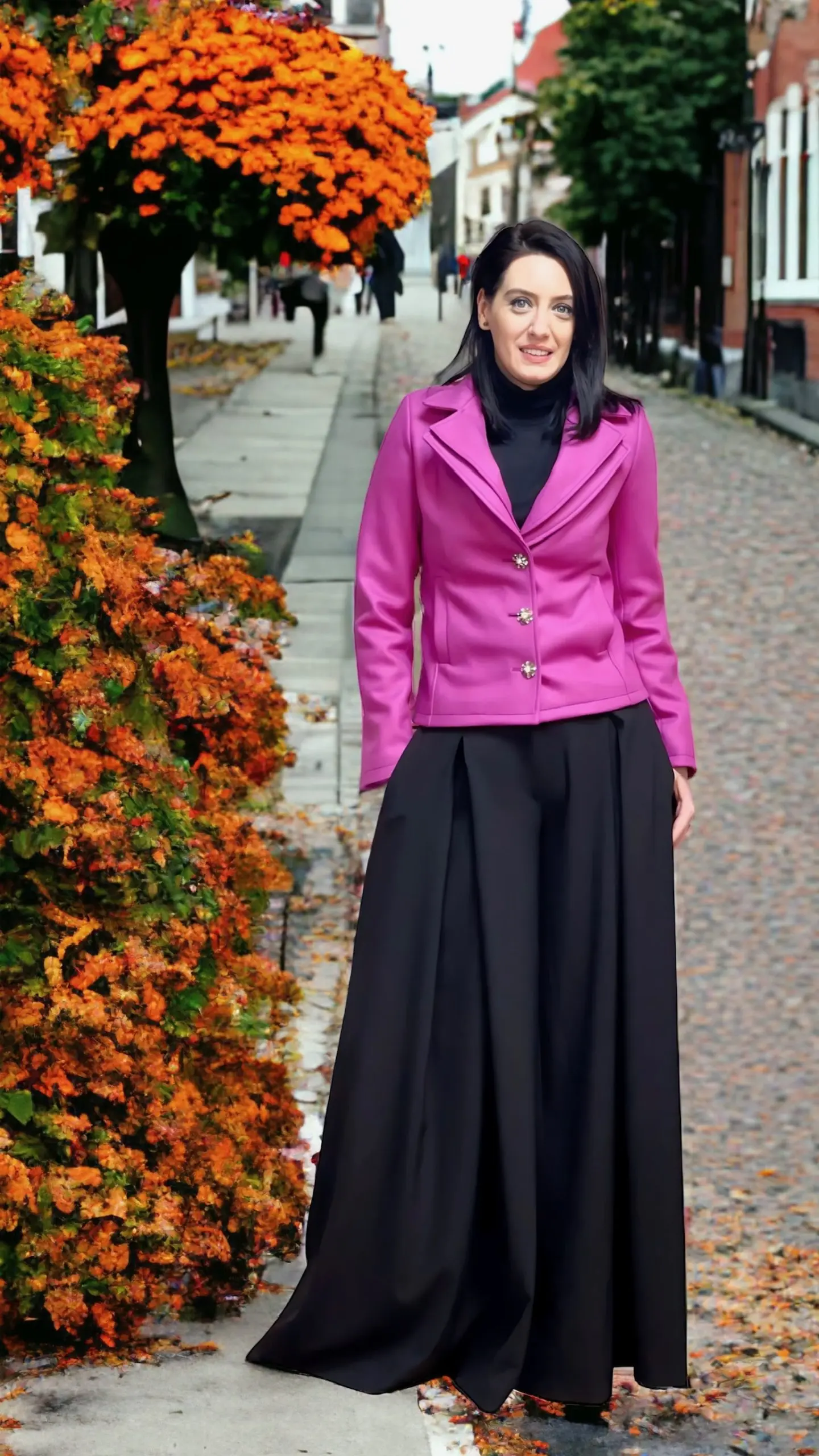 JACHETĂ DIN STOFĂ DE CAȘMIR CU GULER DUBLU 