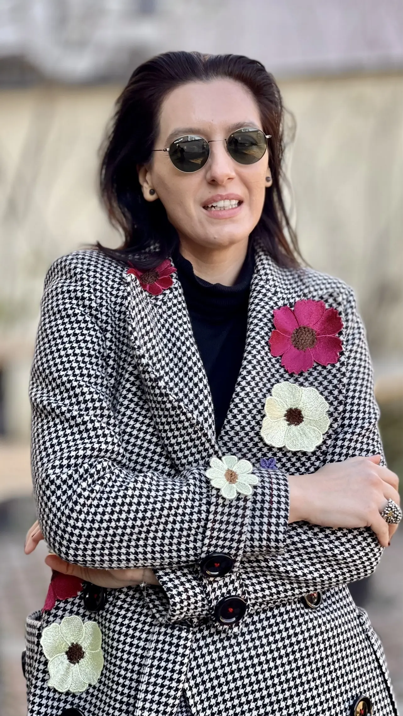 PALTON MIDI DIN STOFĂ DE LÂNĂ 